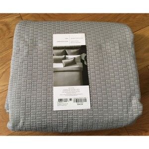 Oake Twin Comforter Duvet Cover Grey Segment Matelassé New MFRP $245